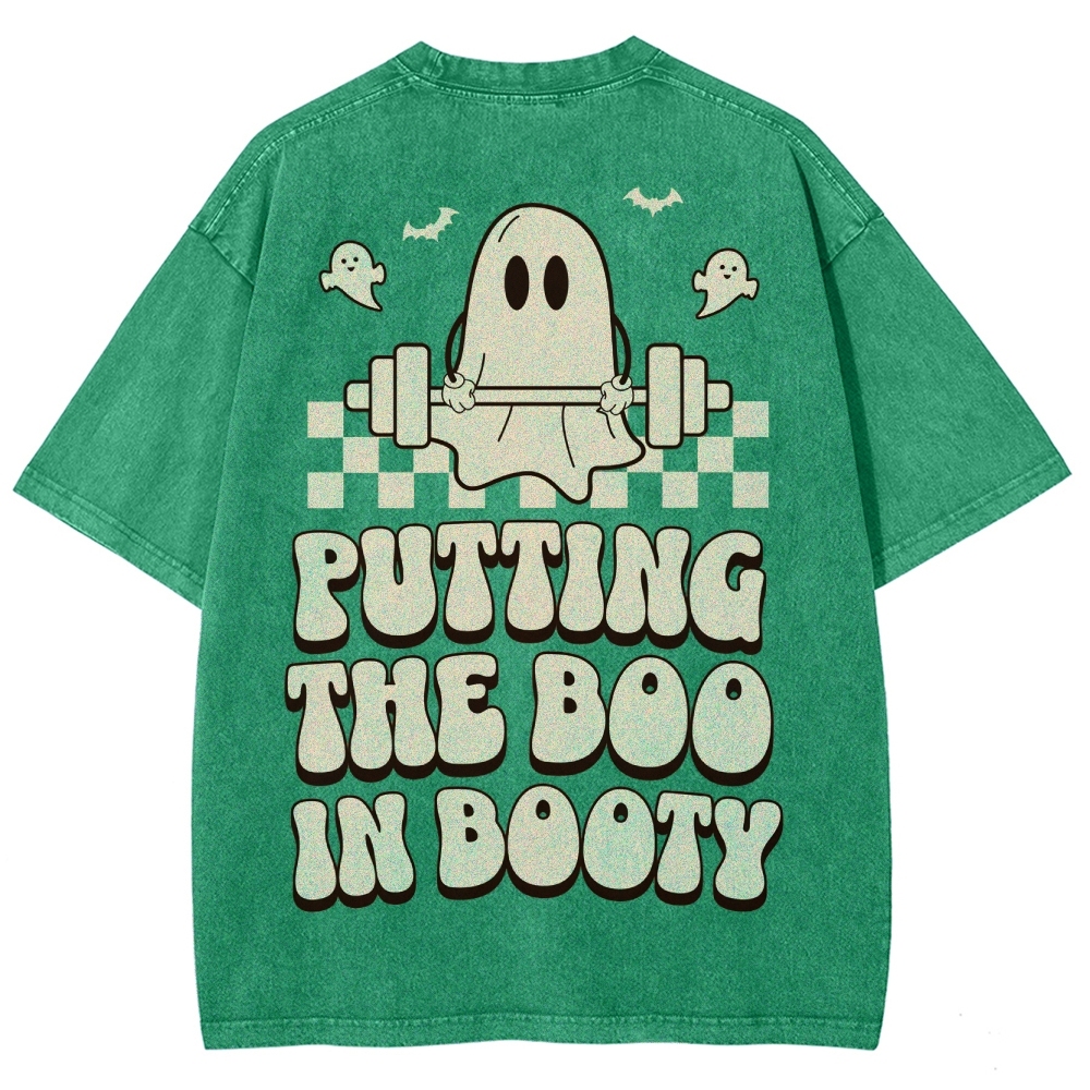 Putting The Boo In Booty Vintage Snowflake Washed T-Shirt Customscool