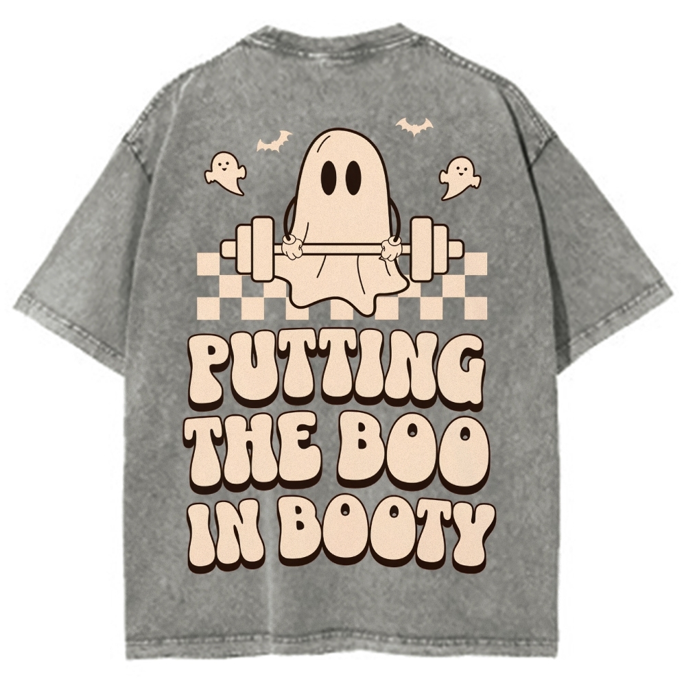 Putting The Boo In Booty Vintage Snowflake Washed T-Shirt Customscool