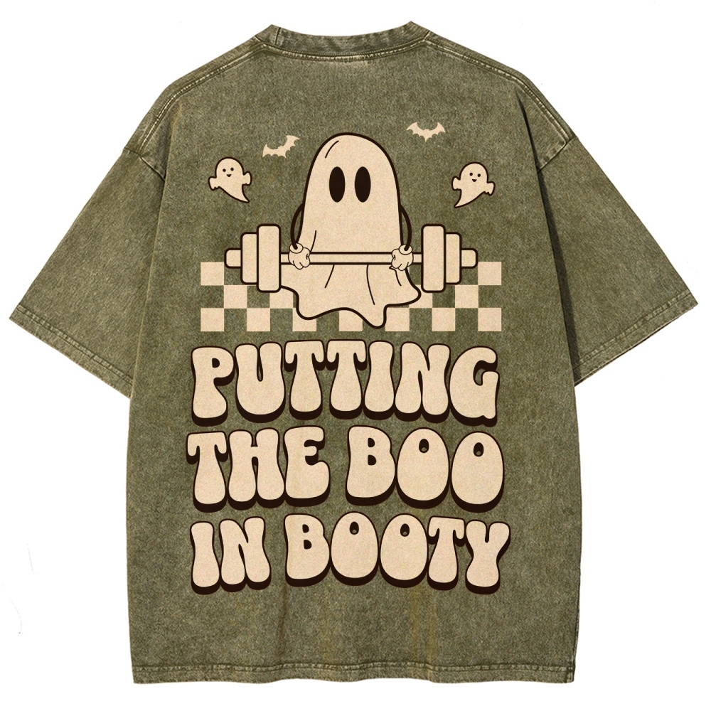 Putting The Boo In Booty Vintage Snowflake Washed T-Shirt Customscool