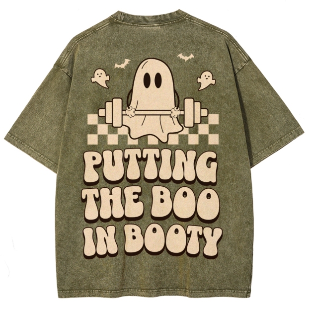 Putting The Boo In Booty Vintage Snowflake Washed T-Shirt Customscool