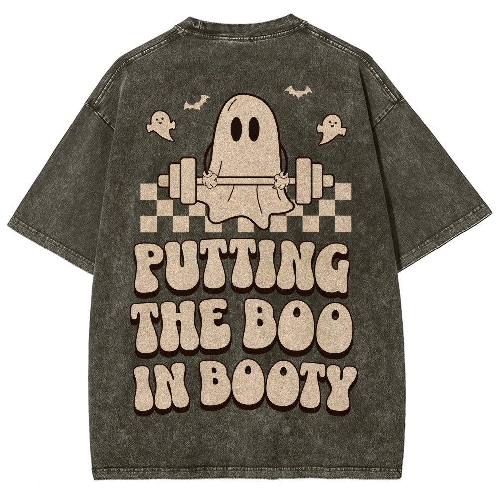 Putting The Boo In Booty Vintage Snowflake Washed T-Shirt Customscool