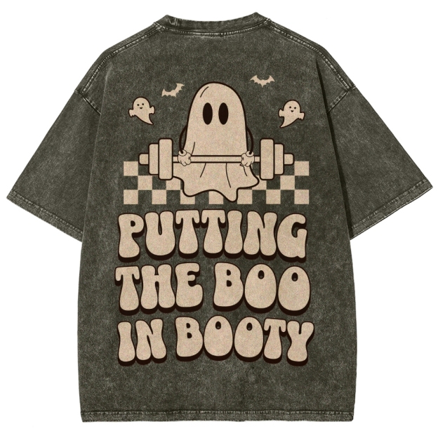 Putting The Boo In Booty Vintage Snowflake Washed T-Shirt Customscool
