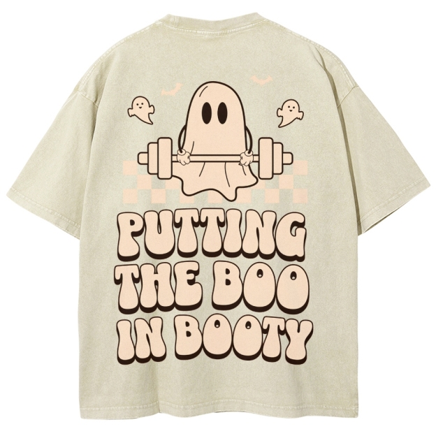 Putting The Boo In Booty Vintage Snowflake Washed T-Shirt Customscool