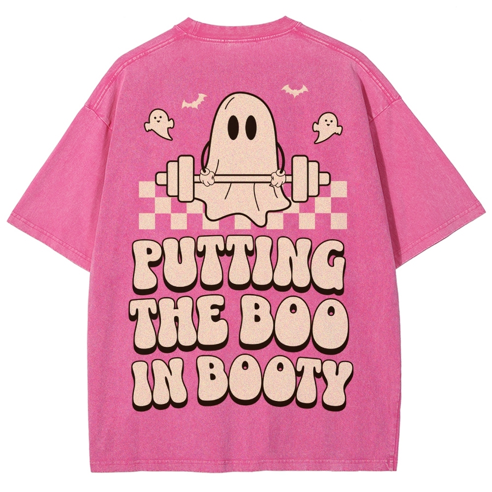 Putting The Boo In Booty Vintage Snowflake Washed T-Shirt Customscool