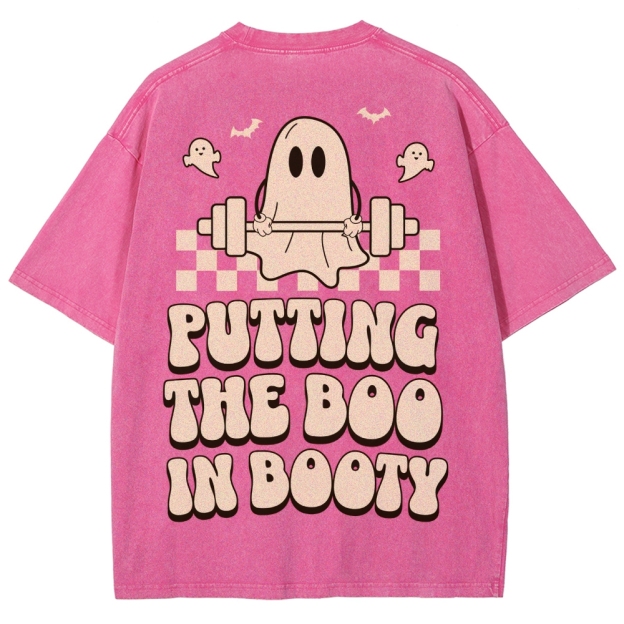Putting The Boo In Booty Vintage Snowflake Washed T-Shirt Customscool