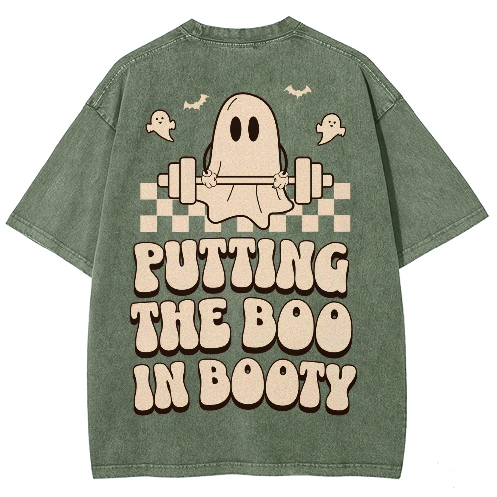 Putting The Boo In Booty Vintage Snowflake Washed T-Shirt Customscool