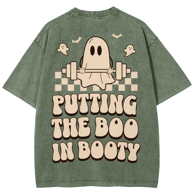 Putting The Boo In Booty Vintage Snowflake Washed T-Shirt Customscool