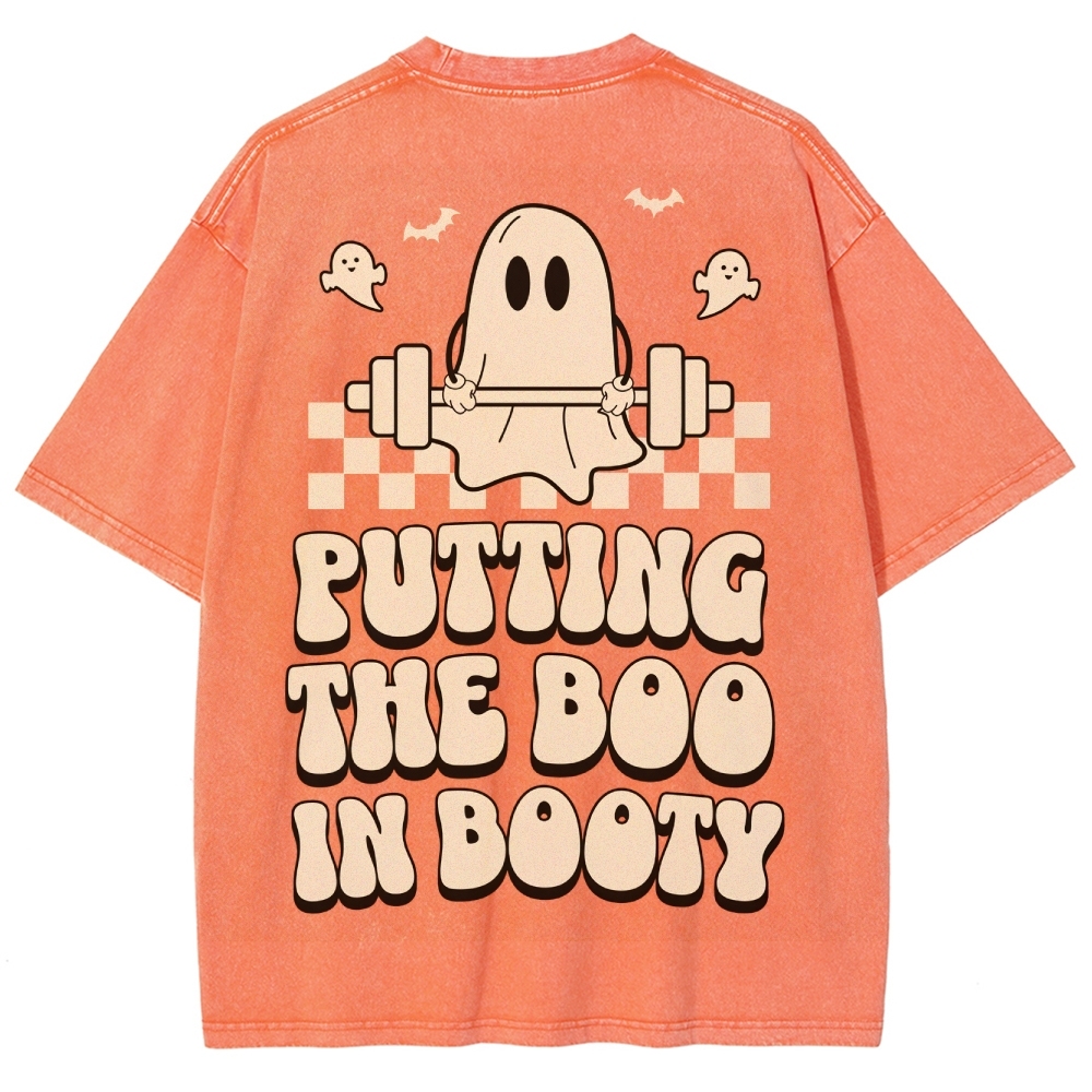 Putting The Boo In Booty Vintage Snowflake Washed T-Shirt Customscool