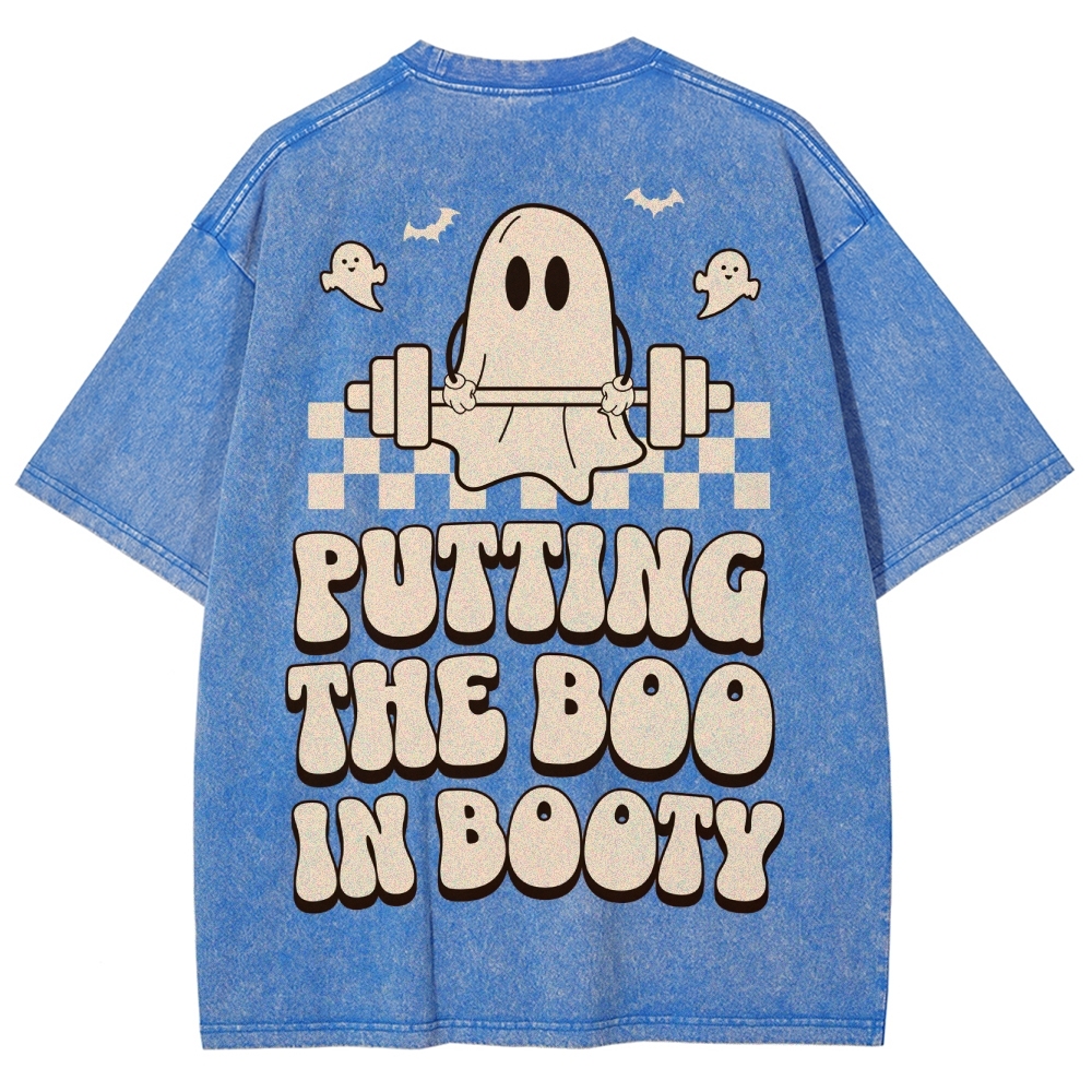 Putting The Boo In Booty Vintage Snowflake Washed T-Shirt Customscool