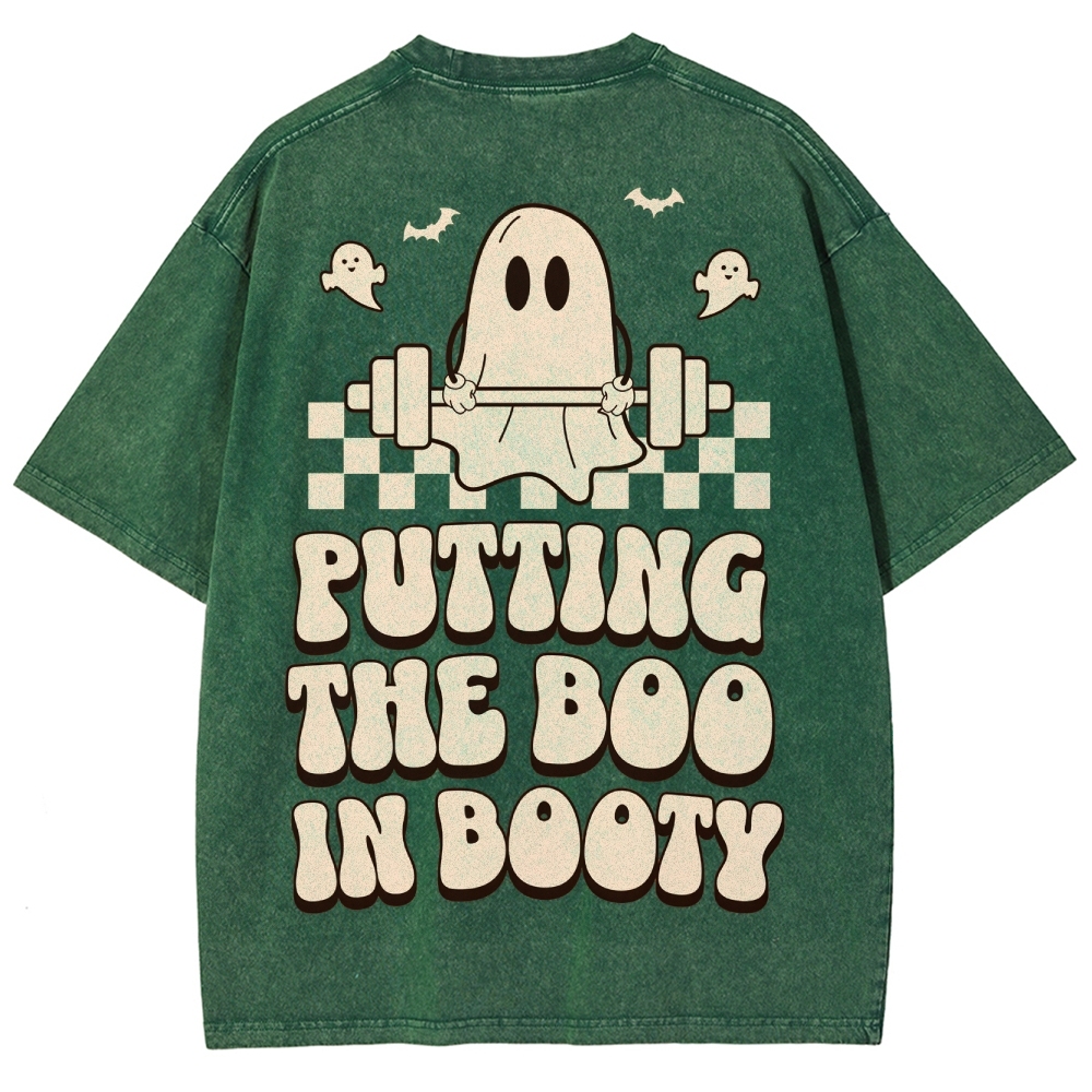 Putting The Boo In Booty Vintage Snowflake Washed T-Shirt Customscool