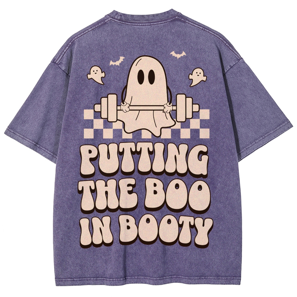 Putting The Boo In Booty Vintage Snowflake Washed T-Shirt Customscool