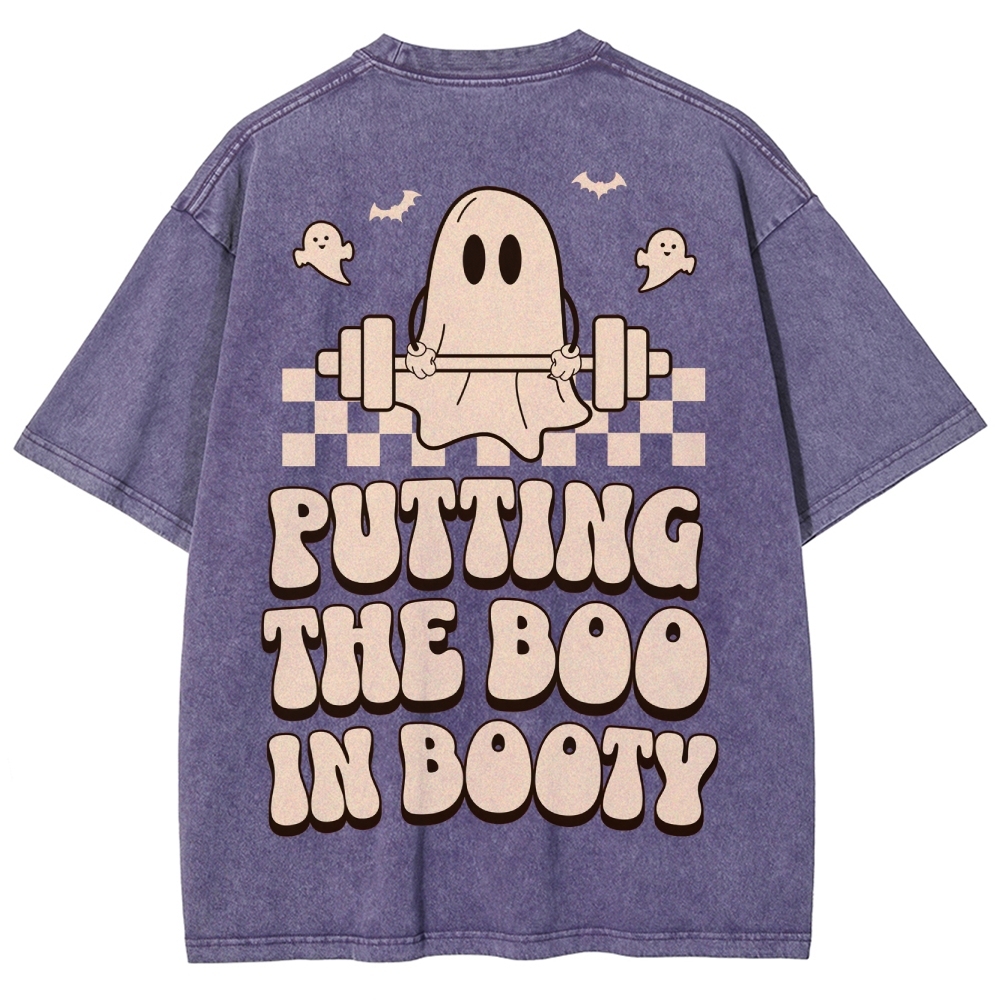 Putting The Boo In Booty Vintage Snowflake Washed T-Shirt Customscool