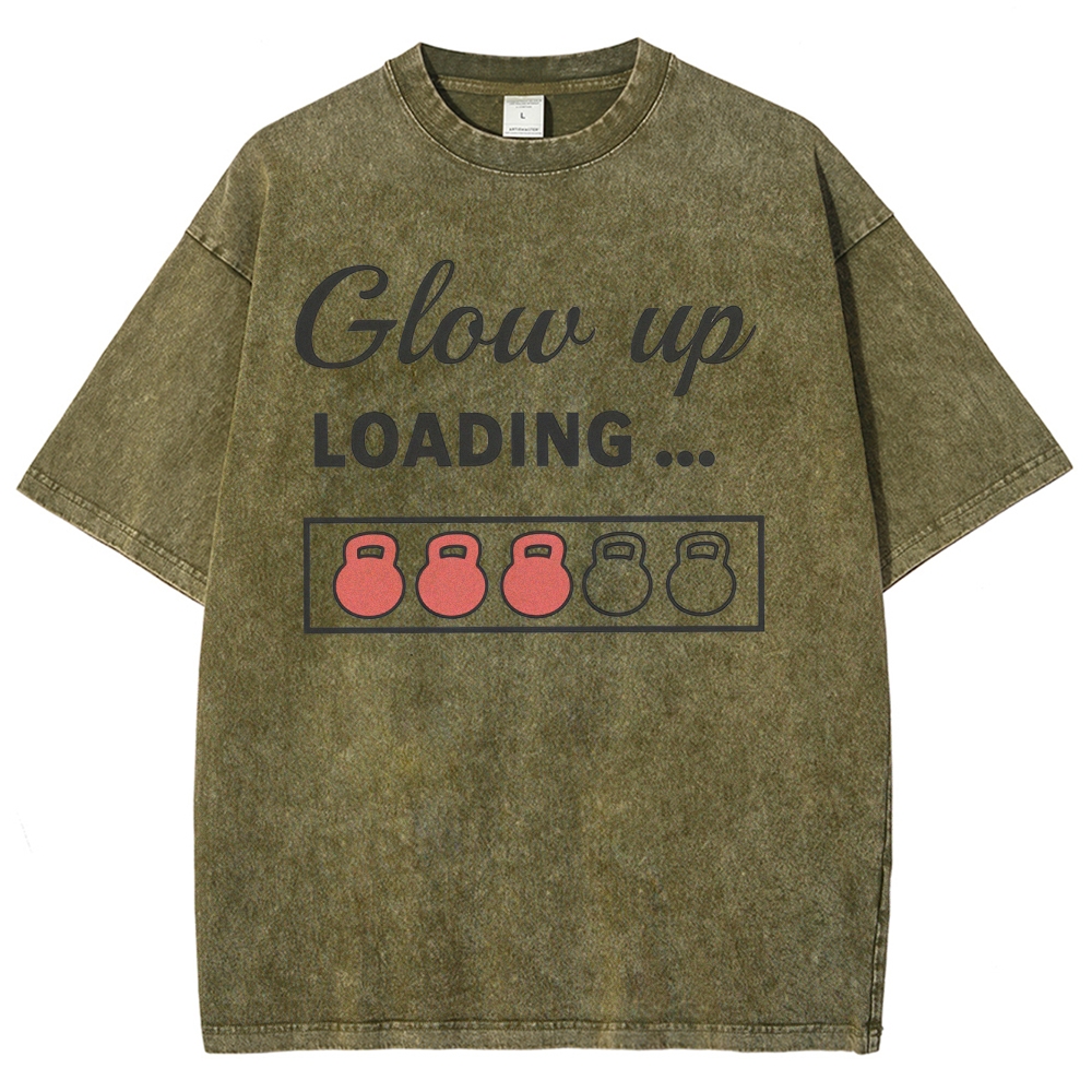 Glowing Up Vintage Snowflake Washed T-Shirt Customscool