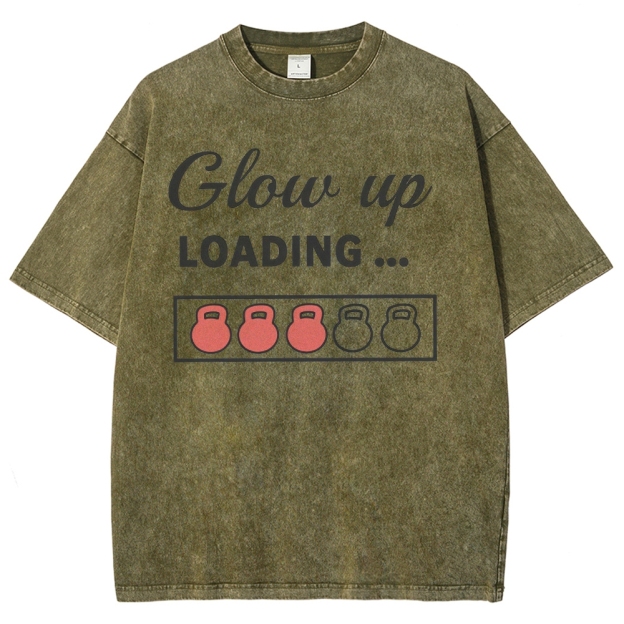 Glowing Up Vintage Snowflake Washed T-Shirt Customscool