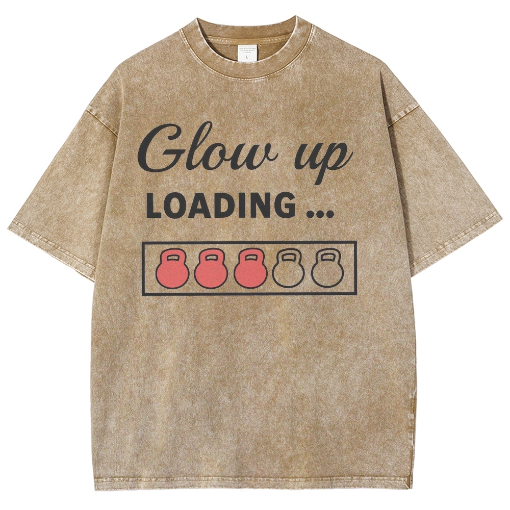 Glowing Up Vintage Snowflake Washed T-Shirt Customscool