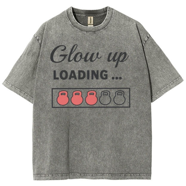 Glowing Up Vintage Snowflake Washed T-Shirt Customscool