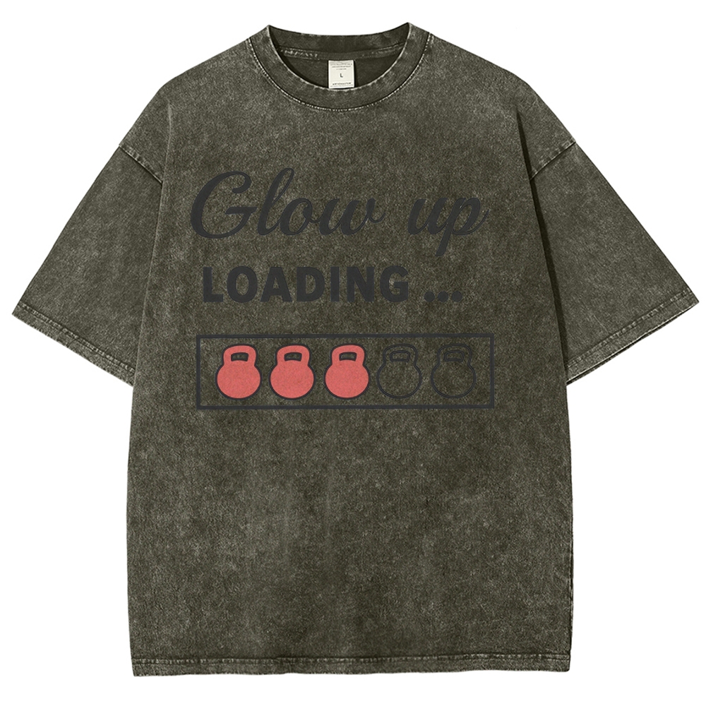 Glowing Up Vintage Snowflake Washed T-Shirt Customscool
