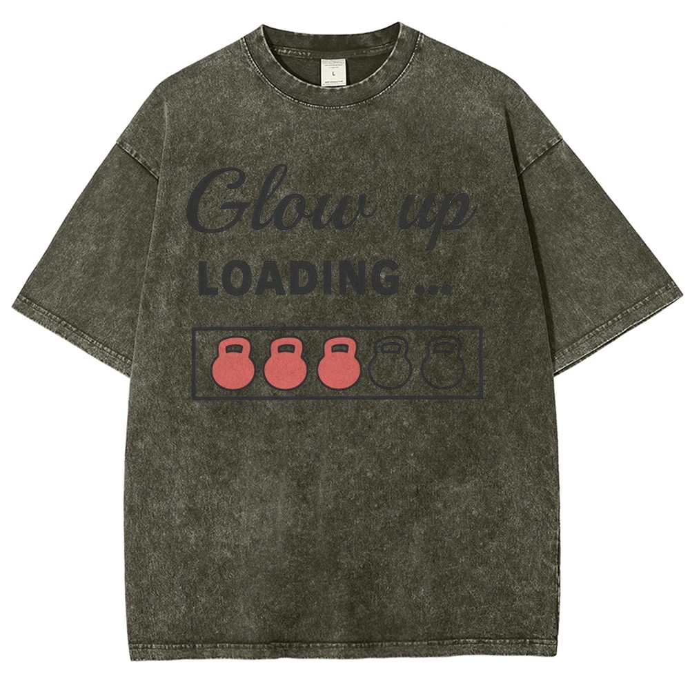 Glowing Up Vintage Snowflake Washed T-Shirt Customscool