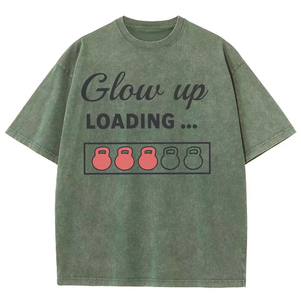 Glowing Up Vintage Snowflake Washed T-Shirt Customscool
