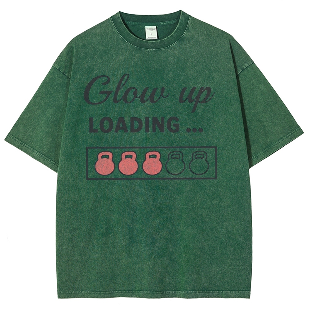 Glowing Up Vintage Snowflake Washed T-Shirt Customscool