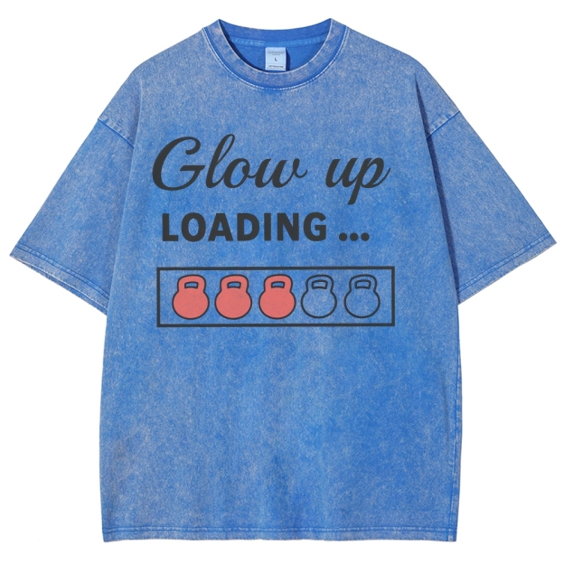 Glowing Up Vintage Snowflake Washed T-Shirt Customscool