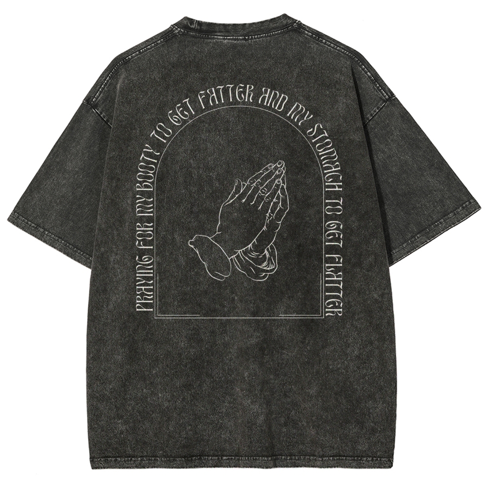 Praying For My Booty Vintage Snowflake Washed T-Shirt