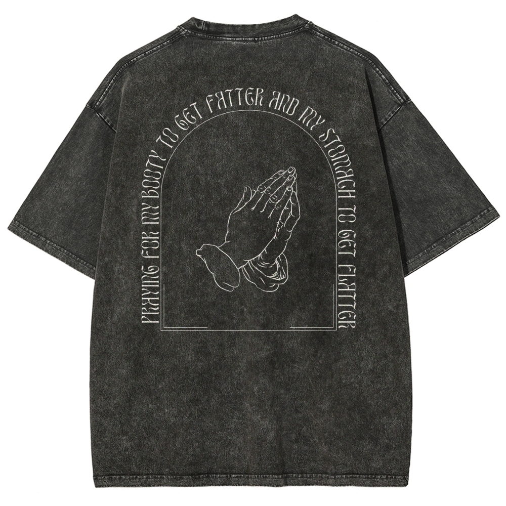 Praying For My Booty Vintage Snowflake Washed T-Shirt