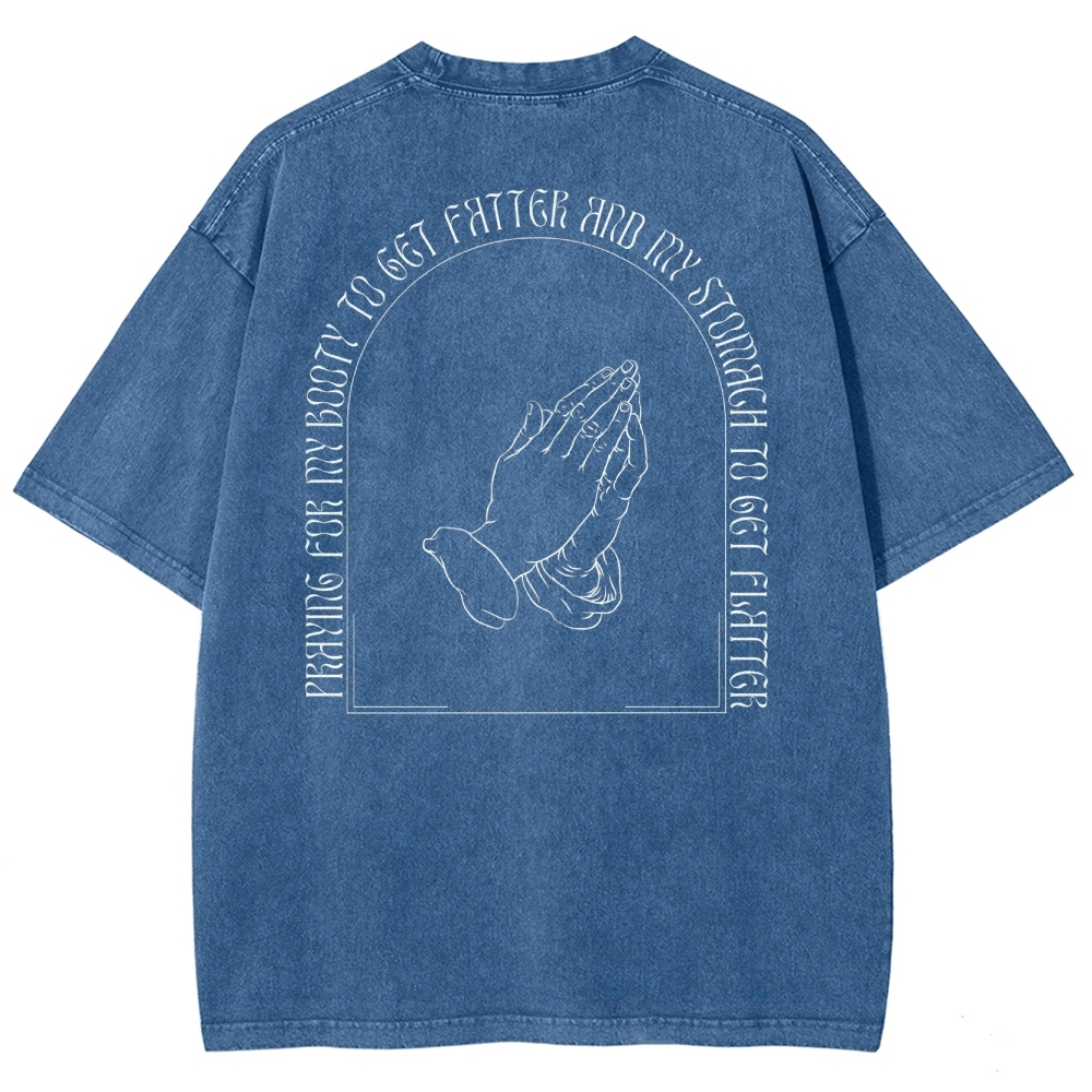 Praying For My Booty Vintage Snowflake Washed T-Shirt