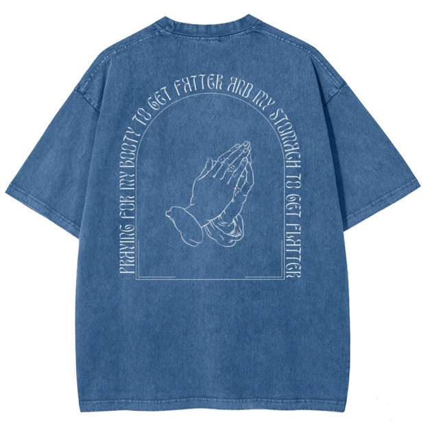 Praying For My Booty Vintage Snowflake Washed T-Shirt