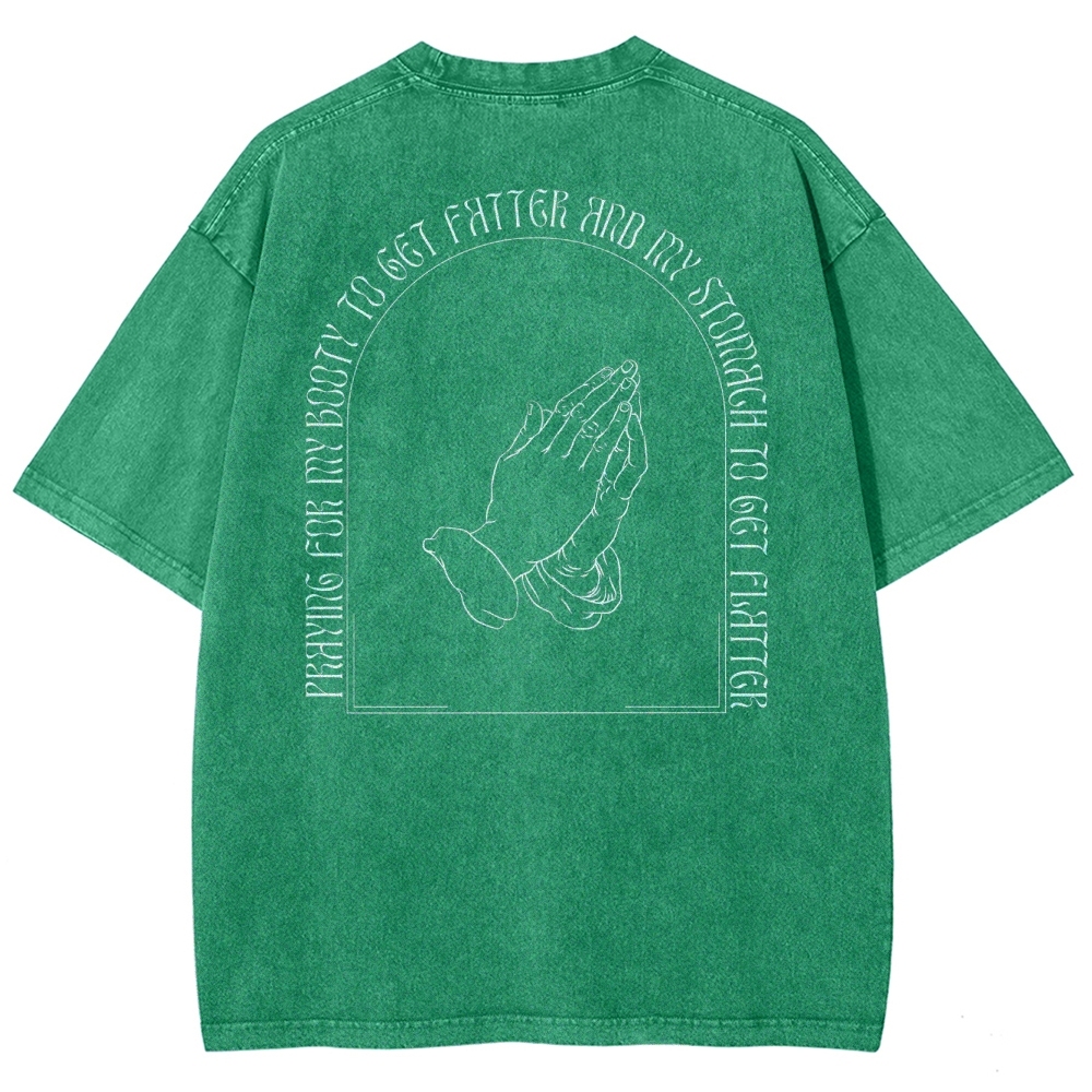 Praying For My Booty Vintage Snowflake Washed T-Shirt