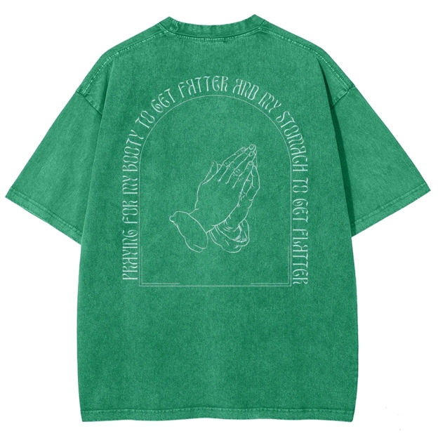 Praying For My Booty Vintage Snowflake Washed T-Shirt
