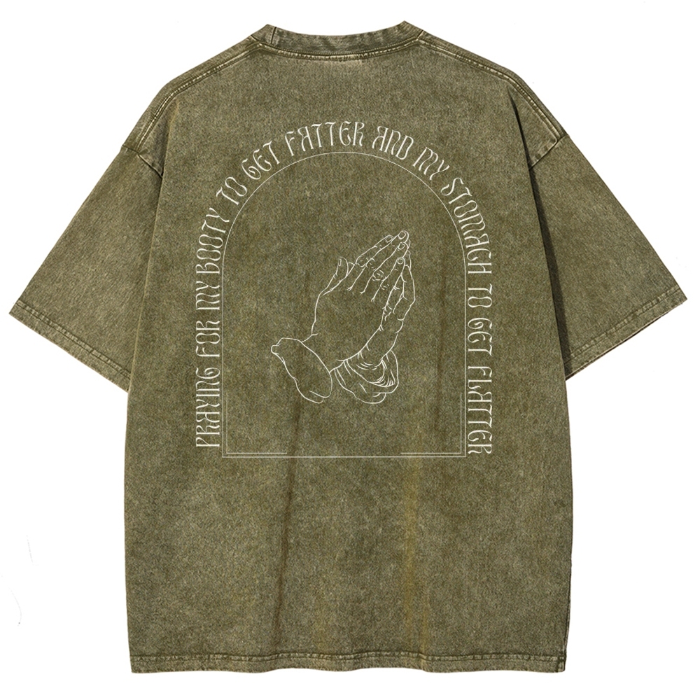 Praying For My Booty Vintage Snowflake Washed T-Shirt