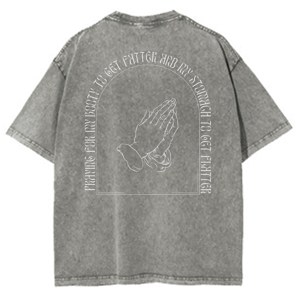 Praying For My Booty Vintage Snowflake Washed T-Shirt