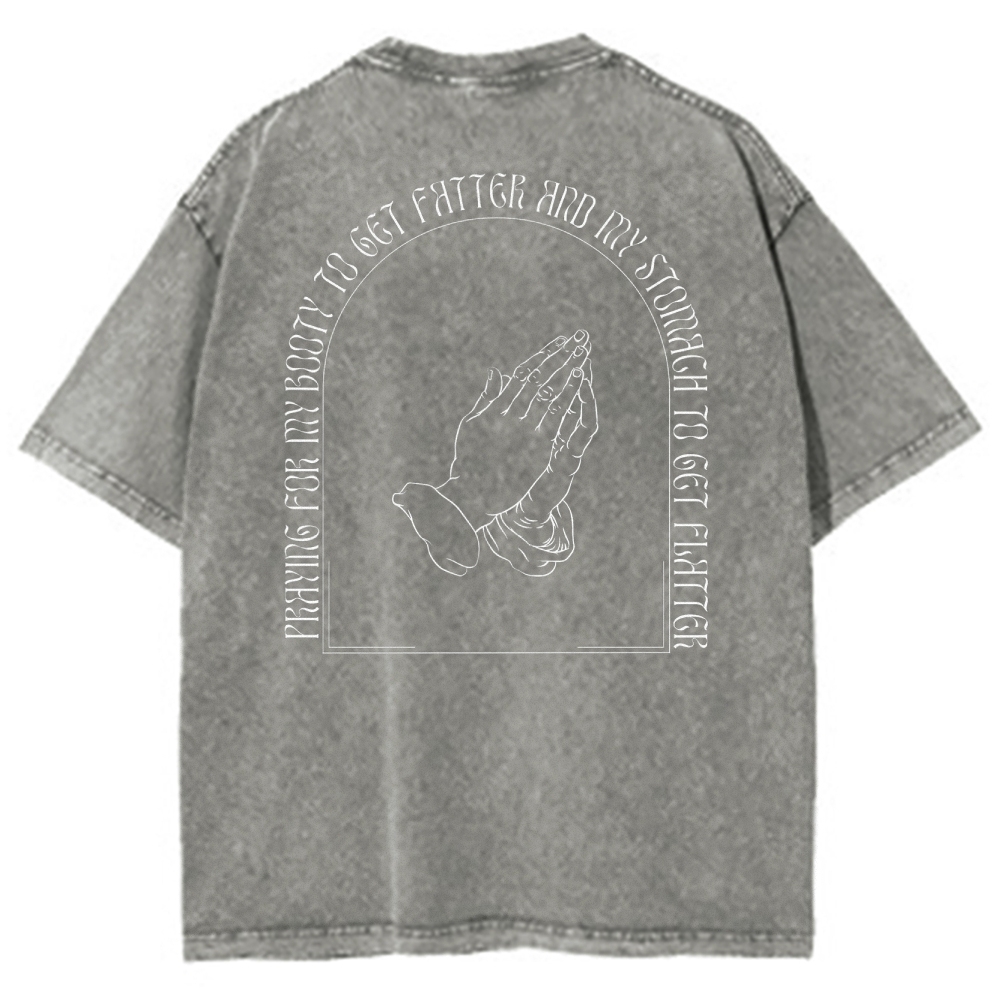 Praying For My Booty Vintage Snowflake Washed T-Shirt