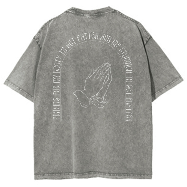 Praying For My Booty Vintage Snowflake Washed T-Shirt