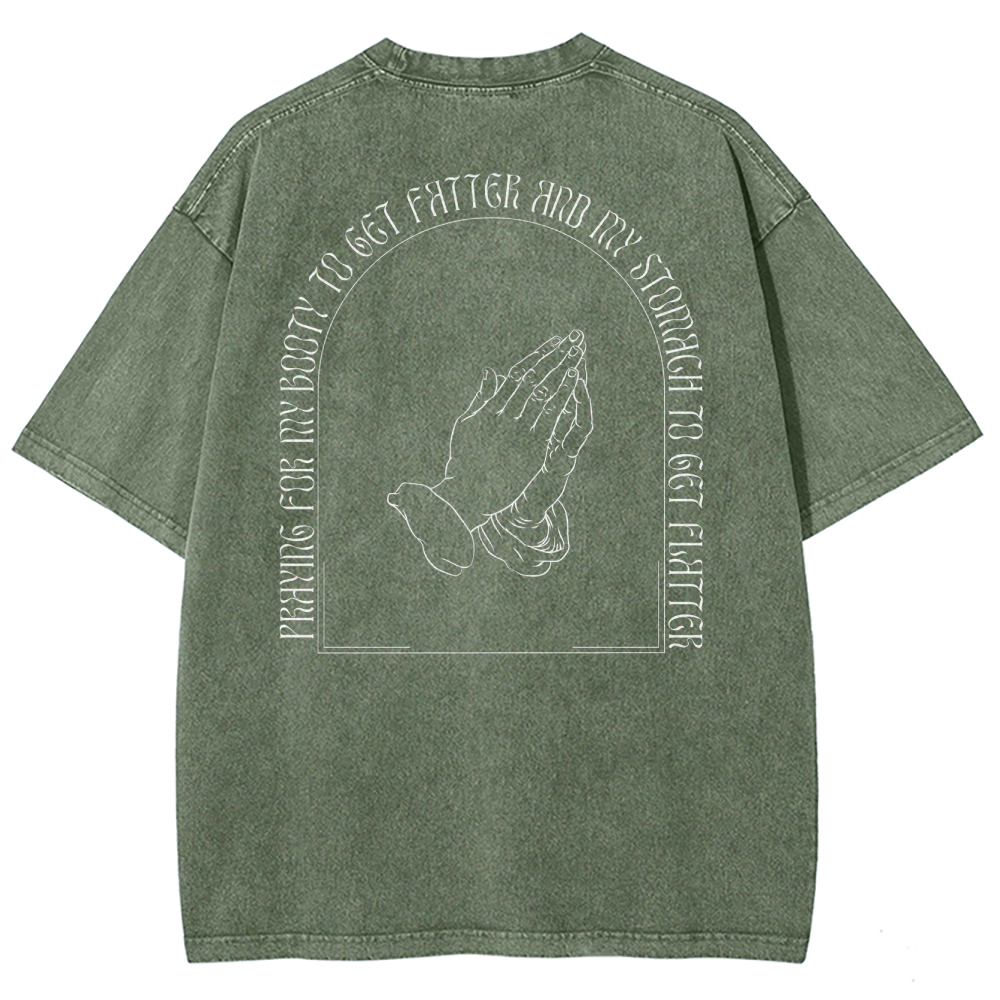 Praying For My Booty Vintage Snowflake Washed T-Shirt
