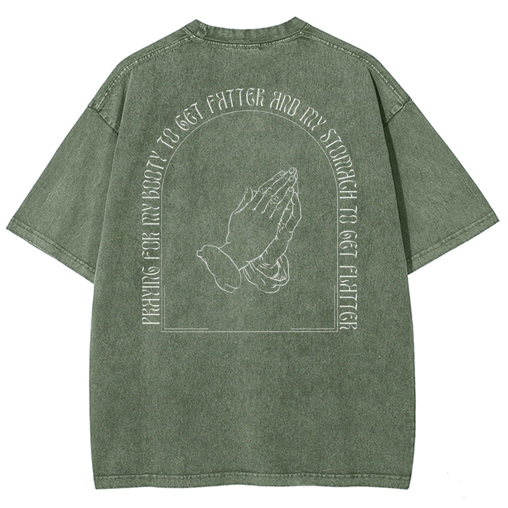 Praying For My Booty Vintage Snowflake Washed T-Shirt