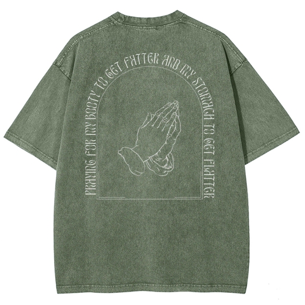 Praying For My Booty Vintage Snowflake Washed T-Shirt