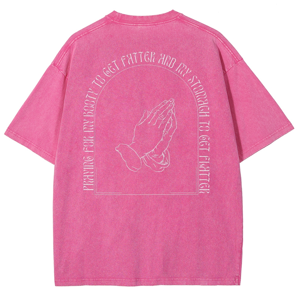 Praying For My Booty Vintage Snowflake Washed T-Shirt