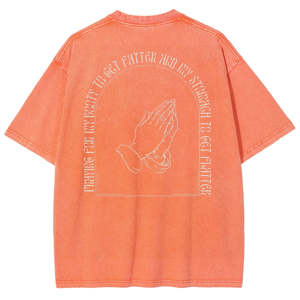 Praying For My Booty Vintage Snowflake Washed T-Shirt