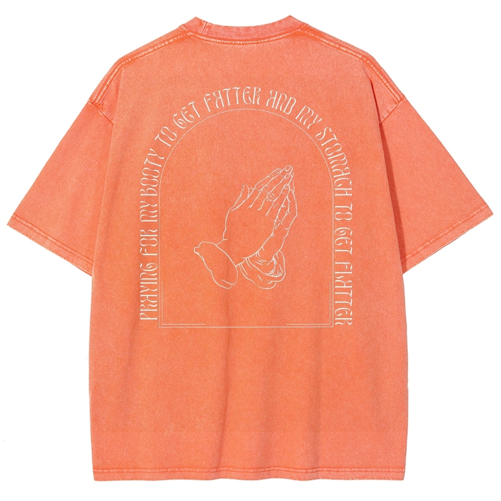 Praying For My Booty Vintage Snowflake Washed T-Shirt