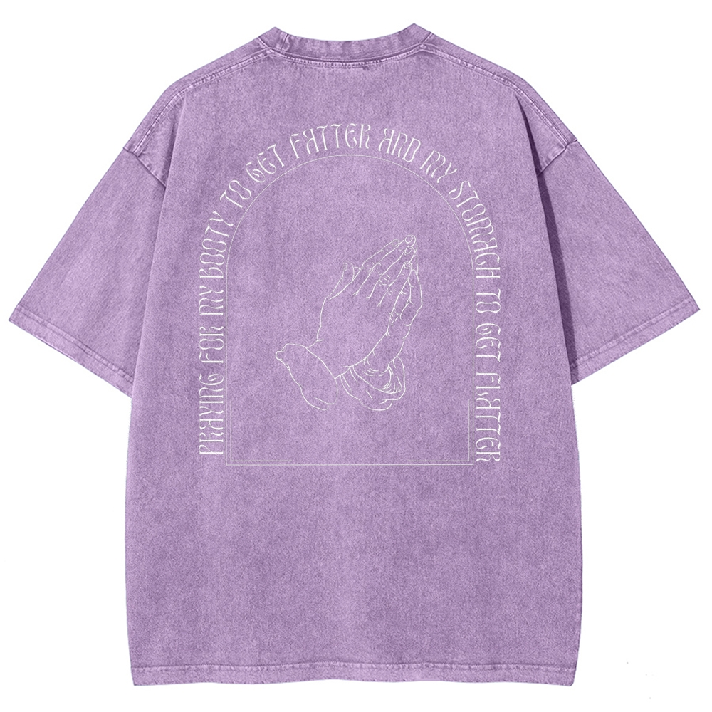 Praying For My Booty Vintage Snowflake Washed T-Shirt