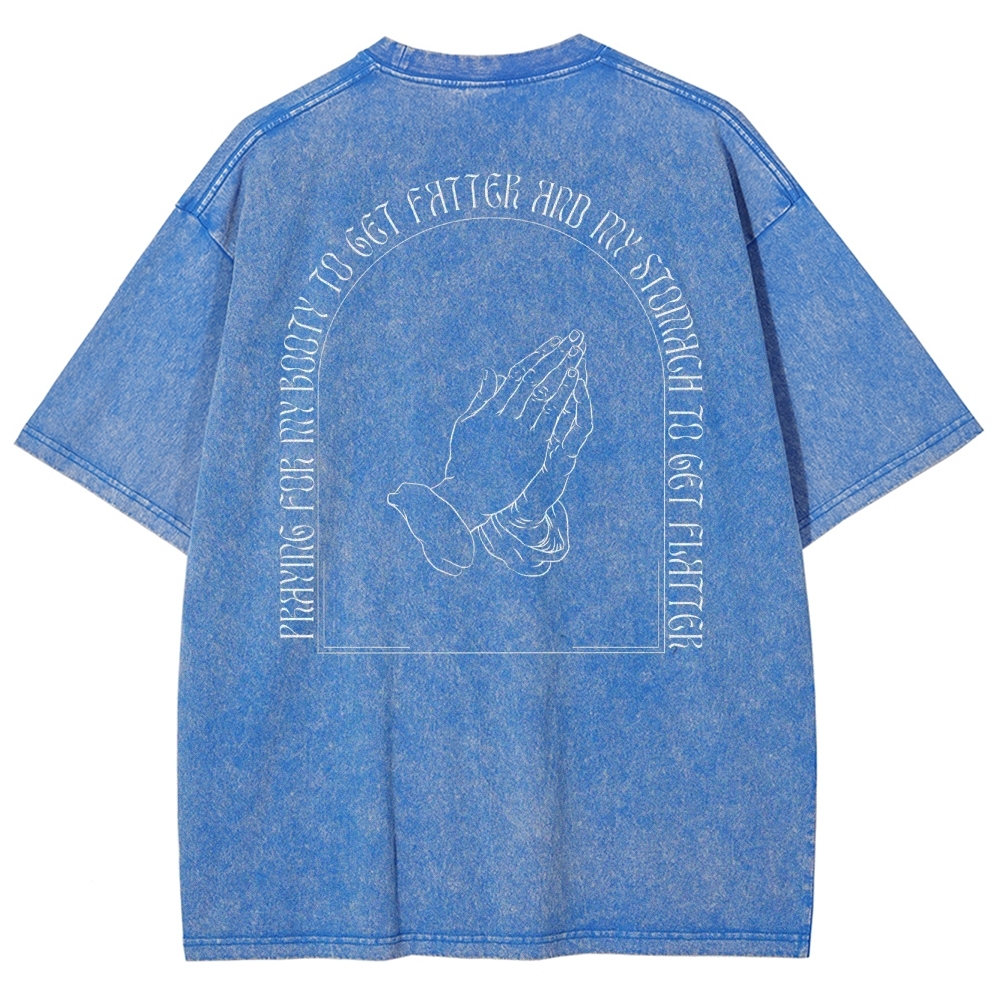 Praying For My Booty Vintage Snowflake Washed T-Shirt