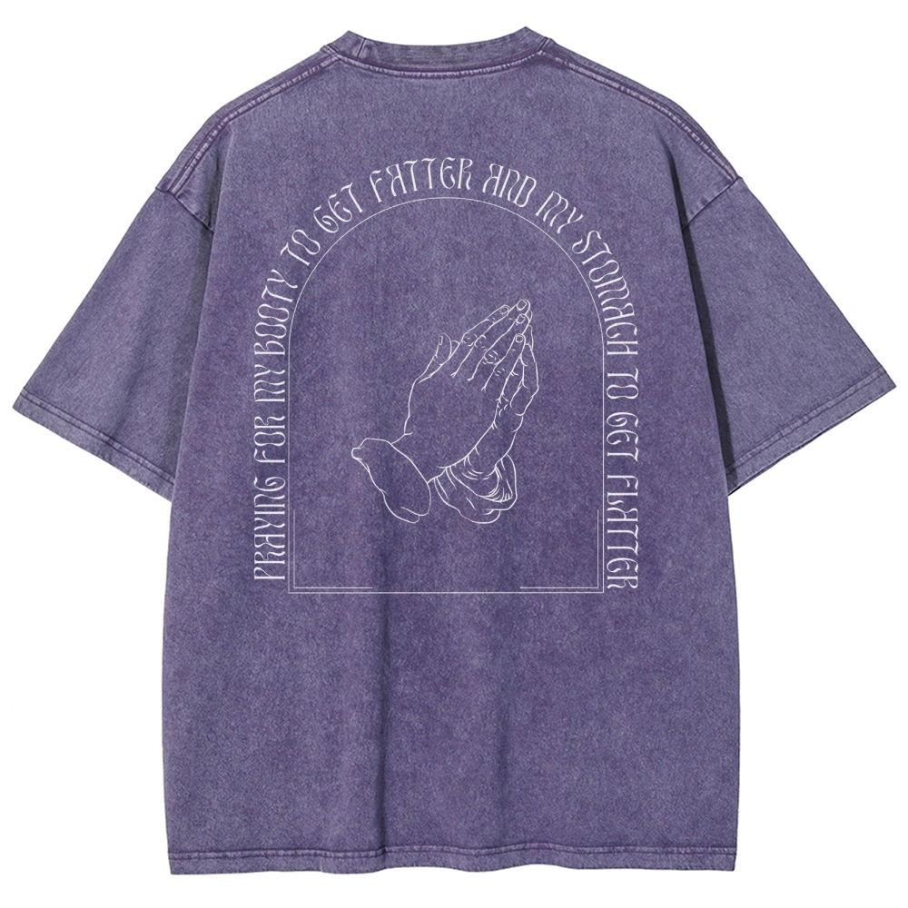Praying For My Booty Vintage Snowflake Washed T-Shirt