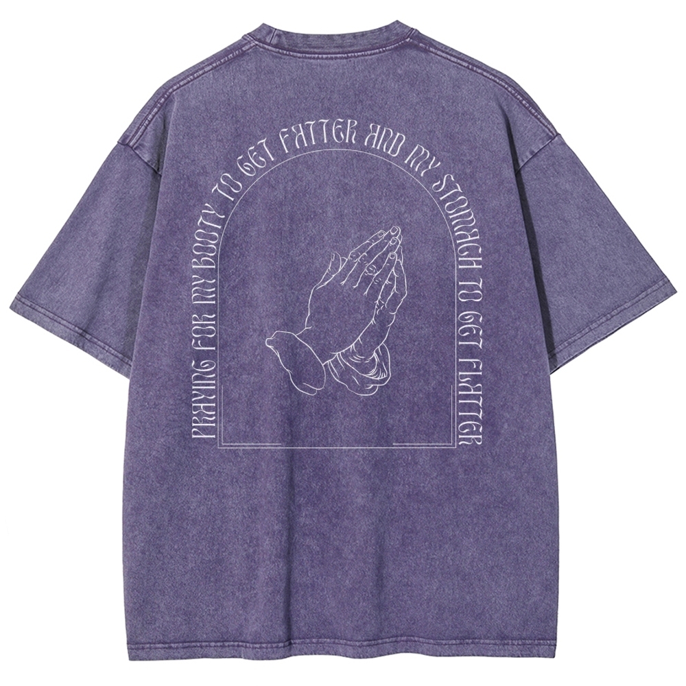 Praying For My Booty Vintage Snowflake Washed T-Shirt