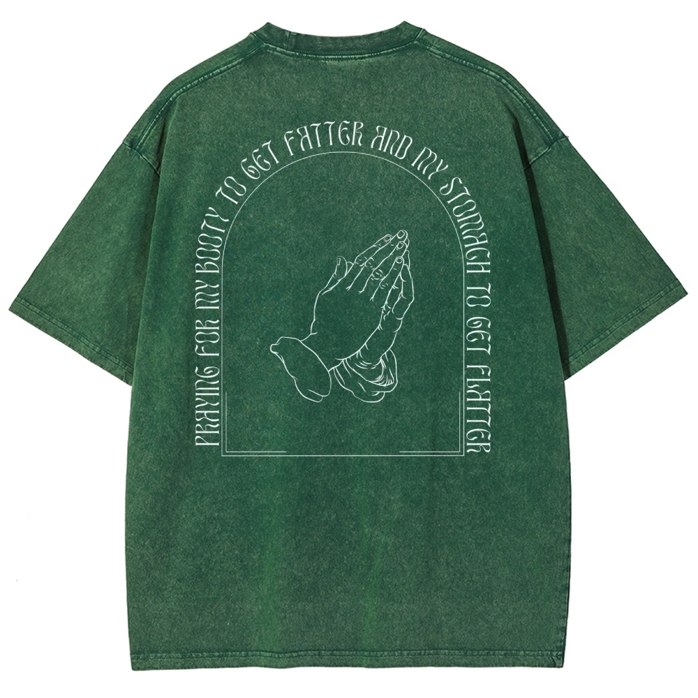 Praying For My Booty Vintage Snowflake Washed T-Shirt