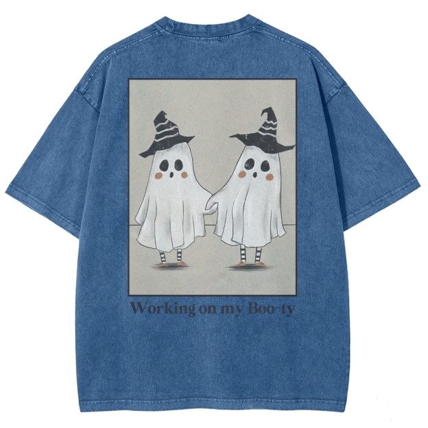 Working On My Booty Vintage Snowflake Washed T-Shirt