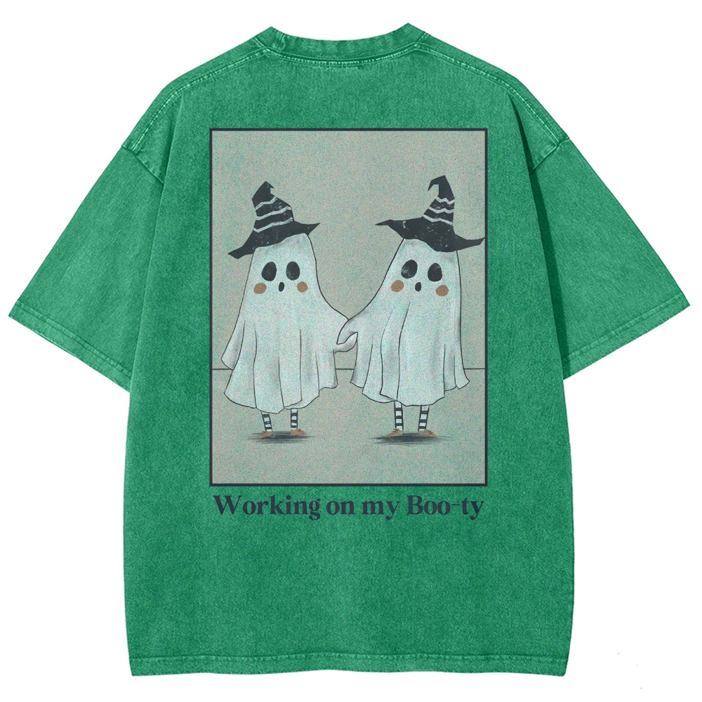 Working On My Booty Vintage Snowflake Washed T-Shirt