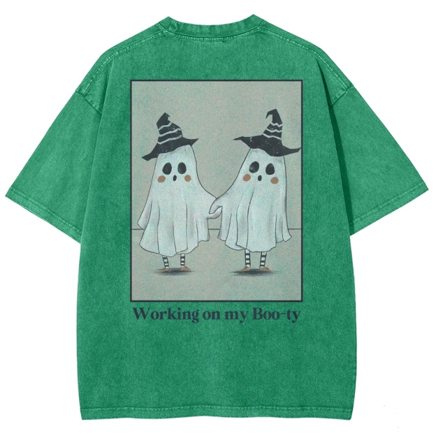 Working On My Booty Vintage Snowflake Washed T-Shirt