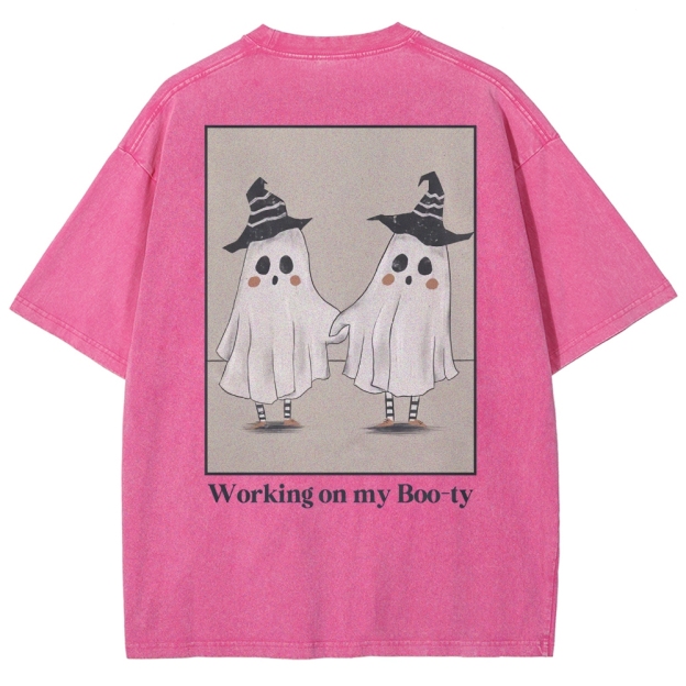 Working On My Booty Vintage Snowflake Washed T-Shirt
